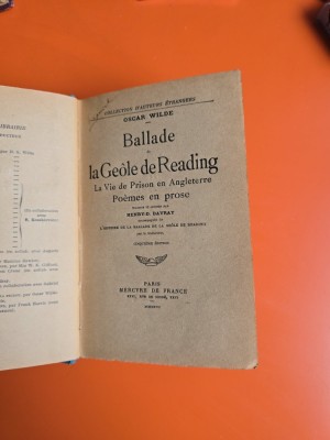 Ballade de la G&amp;eacute;&amp;ocirc;le de Reading / Le portrait de Dorian Grey- Oscar Wilde - doua carti colegate foto