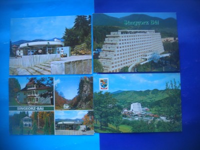 HOPCT LOT 2513 SANGEORZ BAI -JUD BISTRITA NASAUD-4 CARTI POSTALE-CIRCULATE foto