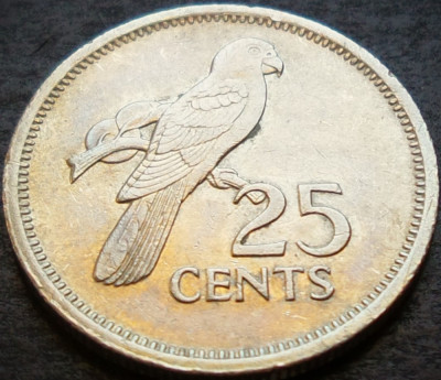 Moneda exotica 25 CENTI - Insulele SEYCHELLES, anul 1982 * cod 4092 B foto