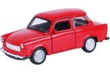 Macheta Trabant 601 rosu 1:34 Welly metal cu usi deschise si mecanism pull back
