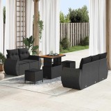 VidaXL Set de canapele pentru grădină 8 pcs Negru 90 x 55 x 71 cm