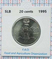 Solomon 20 cents 1995 UNC tiraj 20.000 - cartonas personalizat - km 82 - A015