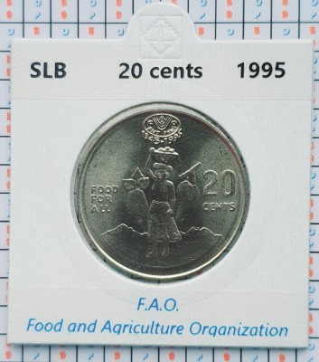 Solomon 20 cents 1995 UNC tiraj 20.000 - cartonas personalizat - km 82 - A015 foto