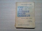 CELE MAI FRUMOASE POEZII ROMANESTI - I - Lirice - Const. Solomon - 1938, 278 p.