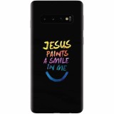 Husa silicon pentru Samsung Galaxy S10, Jesus Paints A Smile In Me