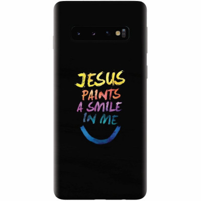 Husa silicon pentru Samsung Galaxy S10, Jesus Paints A Smile In Me foto
