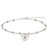 Filiz - Bratara personalizata tip salba pentru picior cu inimioara din argint 925