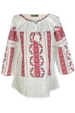 Bluza tip ie dama B23, alb/rosu ferrari, marimea S