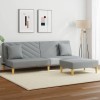Gossi canapea extensibila cu pernuta si taburet 2 locuri gri textil