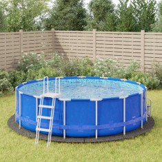 vidaXL Acoperire geotextil piscină, gri deschis, &Oslash;458 cm, poliester