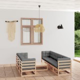 vidaXL Set mobilier de grădină cu perne, 8 piese, lemn masiv de pin 3076419