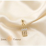 Pandantiv Trei Stele , Pandantiv placat 14K cu zirconia, 2 cm