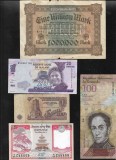 Set 5 bancnote de prin lume adunate (cele din imagini) #399, Asia