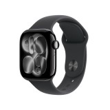 Apple Watch Series 11 GPS 42mm Jet Black Aluminium Case with Black Sport Band - M L