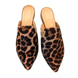Saboti dama din piele de ponei cu imprimeu animal print Sole