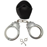 Catuse Otel Inoxidabil IdeallStore&reg; Tight Lock 26.5cm + Husa Tactica, Argintiu, Autoaparare, Chei Incluse