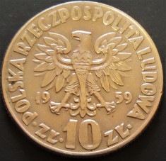 Moneda 10 ZLOTI - POLONIA, anul 1959 *cod 708 B = Mikolaj Kopernik foto