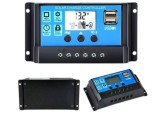 Regulator Tensiune Panou Solar 12 24V 20A cu 2 Porturi USB Controler Incarcare Baterie