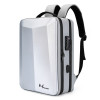 Rucsac MBrands 8009, port USB, buzunar laptop 15.6, impermeabil, hard shell, lacat TSA - Alb