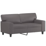 Cumpara ieftin Canapea cu 2 locuri, gri, 120 cm, piele ecologica