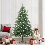 vidaXL Brad de Crăciun artificial pre-luminat cu set de bile Verde 3395360