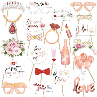 Set 23 de accesorii pentru petrecere, flippy, props pentru coltul de poze, tematica petrecerea burlacitelor, roz foto