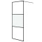 Perete cabina dus walk-in negru 80x195 cm sticla ESG semi-mata