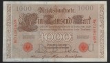 GERMANIA 1000 / 1.000 MARCI / MARK 1910 [28] P - 44b , Serie Rosie , Sufix N , 7 cifre Litera U , XF +