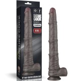 Dildo Realist Bendable Nature Cock XXL, Silicon Dubla Densitate, Maro, 40.5 cm