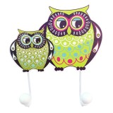 Cuier Perete Bufnite, 2 Agatatori, MDF Multicolor, 19 cm - Decor Hol Modern, Montaj Ușor
