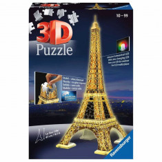 Puzzle 3D Turnul Eiffel Noaptea, 216 Piese