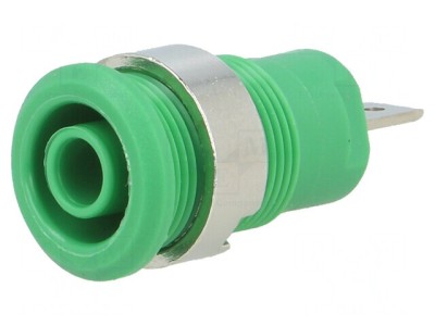 Soclu Banană Verde 4mm 24A 1kV foto
