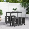 Gossi set mobilier bar pentru gradina, 5 piese, gri, lemn masiv pin