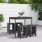 Gossi set mobilier bar pentru gradina, 5 piese, gri, lemn masiv pin