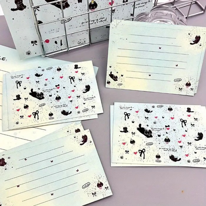 Mini felicitare tematica cu pisici , 2 fete, design jucaus