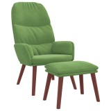 Cumpara ieftin Scaun de relaxare cu taburet, verde deschis, catifea
