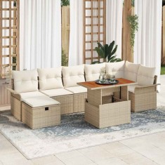 vidaXL Set de canapele pentru grădină 8 pcs Bej poliratan 3361253