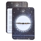 Bratara energetica mix cristale pentru protectie - turmalina neagra, onix, obsidian, ochi de tigru - argintiu