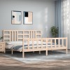 Gossi cadru pat cu tablie 200x200 cm, lemn masiv de pin