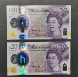 Anglia 2 bancnote 20 Lire sterline consecutive UNC
