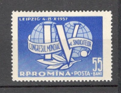 Romania.1957 Congres mondial al sindicatelor Leipzig XR.345 foto
