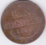 Cumpara ieftin 1. Transilvania Alba Iulia,Austria,Ungaria 1 creitar,kreuzer,krajczar 1816 E RAR, Cupru (arama)