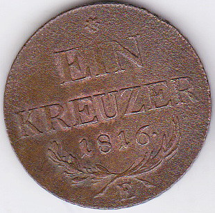 1. Transilvania Alba Iulia,Austria,Ungaria 1 creitar,kreuzer,krajczar 1816 E RAR
