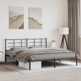 VidaXL Cadru de pat metalic cu tăblie, negru, 180x200 cm 355565