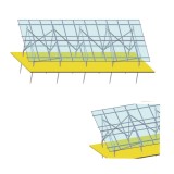 Structura pe sol pentru 22 panouri fotovoltaice, unghi 35&deg;, Breckner
