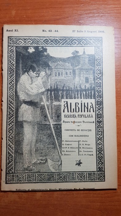 albina 27 iulie-3 august 1908+supliment-art.si foto manastirea horezului,valcea