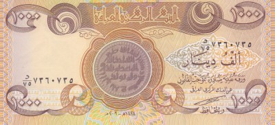 Bancnota Irak 1.000 Dinari 2003 - P93a UNC foto