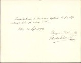 284S Felicitare cu ocazia unei nunți, dată și semnată de Silvestru Moldovan și soția, 1894, Sibiu