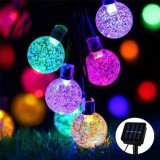 Cumpara ieftin Ghirlanda Luminoasa Solara Craciun, 50 LED Multicolore, 7m, IP65, Exterior, Panou Solar, Baterie, 2 Moduri Iluminare, Gradina, Decoratiuni