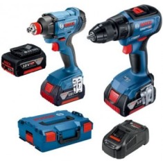 Bosch Set GSR 18V-50 Masina de gaurit insurubat brushless 50Nm + GDX 180-LI Masina de insurubat cu impact, 180Nm + 3 acumulatori CoolPack Li-Ion 18V
